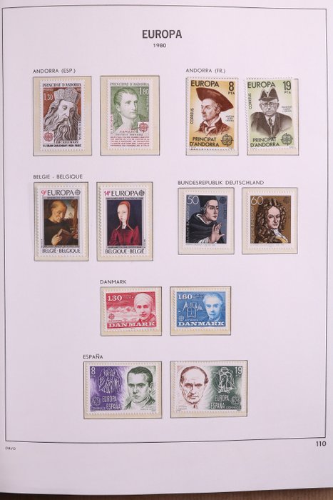 Europe Unie Cept 1980/1986 - Complete collection of postage stamps on Davo LX preprint sheets