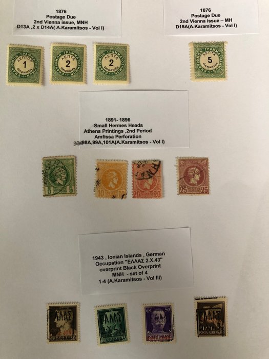 Grèce 1875/1943 - Collection with , Hermes Head, Postage Due, Ionian Islands