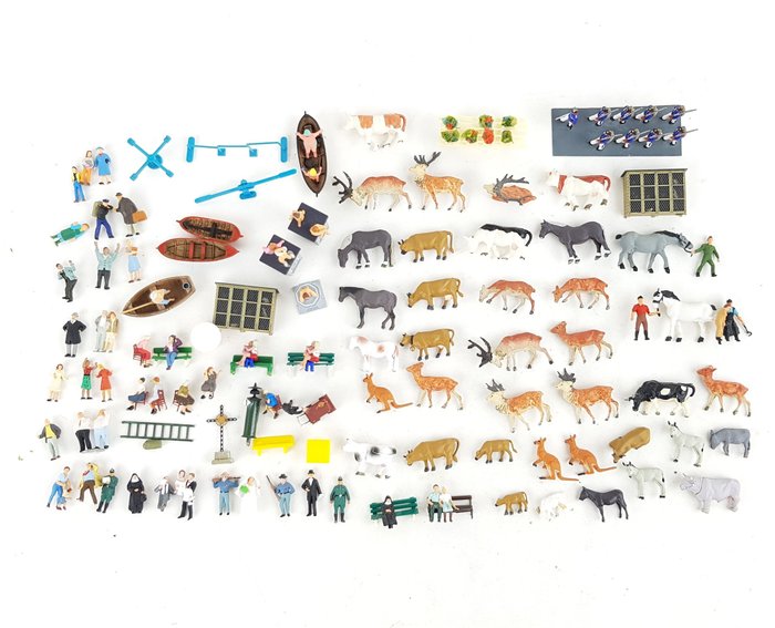 Noch, Preiser H0 - Landschap - 90 delig pakket dieren en gedetailleerde figuren