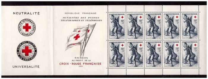 France 1955 - Superb Red Cross booklet, mint**, deluxe, first choice, without hinges or folds. - Yvert N°2004