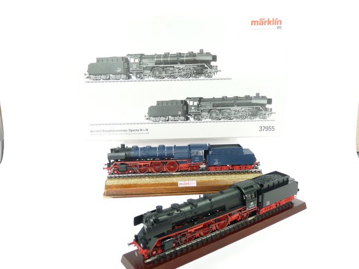 Märklin H0 - 37955 - Locomotive à vapeur avec wagon tender - Coffret de 2 locomotives : BR 003 et BR 03.10 - DB