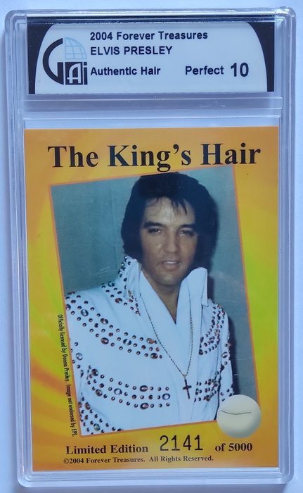 Elvis Presley - Global Authentication Inc. - Forever Treasures 2004 - Customized kaart Elvis Presley The King's Hair - 2004