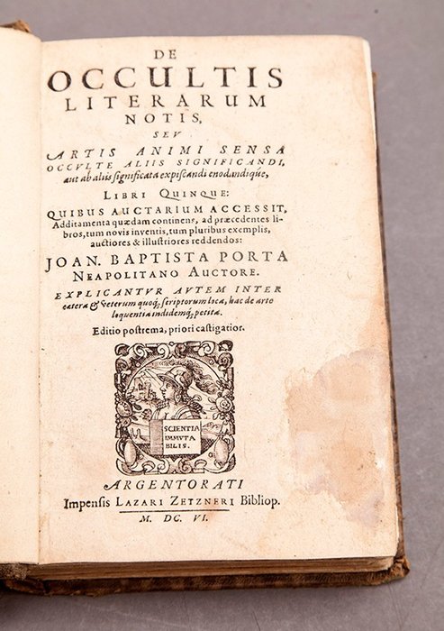 Johann Baptista Porta - De Occultis Literarum Notis - 1607