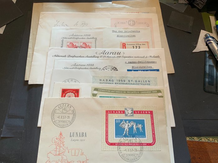 Suisse 1937/1959 - Small lot of special blocks - Sonderblöcke aus Brief