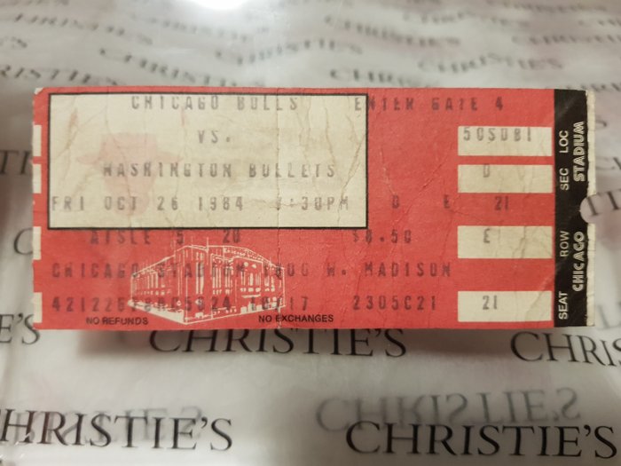 Chicago Bulls - Baloncesto NBA - Michael Jordan NBA Debut ticket stub from 10/26/1984 - Billete