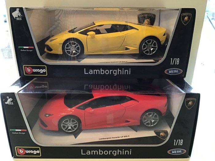 Bburago - 1:18 - 2014/2020 - Lamborghini Huracán LP610-4 - Red & Yellow