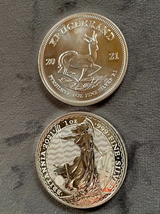 South Africa, United Kingdom. Pound 2021, 2 x 1 Oz