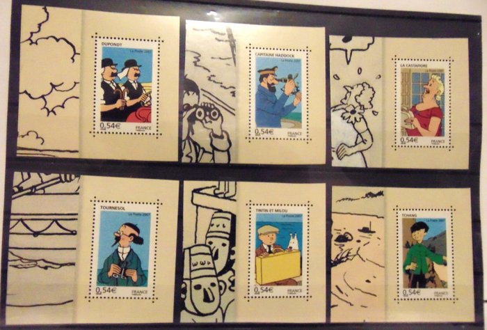 Image 2 of France - France 2007 Rare Tintin series 4051 to 4056 MNH from the book - Printed + Sheet Lagaffe 20