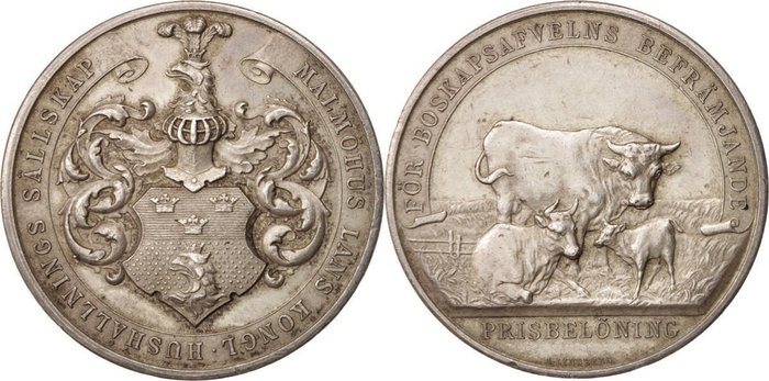 Allemagne, Empire. Silbermedaille, von A.Lindberg für Rinderzucht.