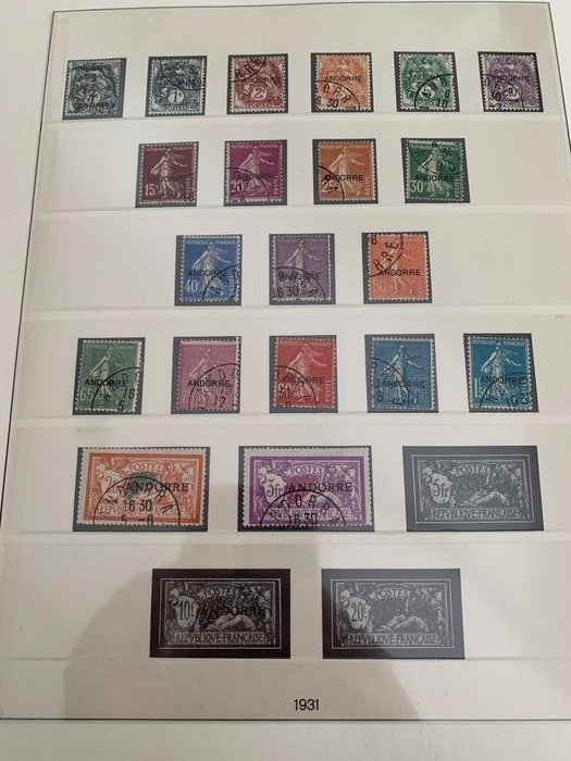 Andorra - Extensive collection in 2 Lindner albums with miniature sheets and France with overprint “ANDORRE”