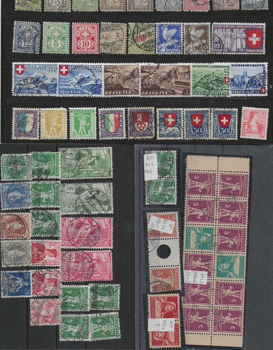 Suisse - Interesting old stamp stock – mostly cancelled