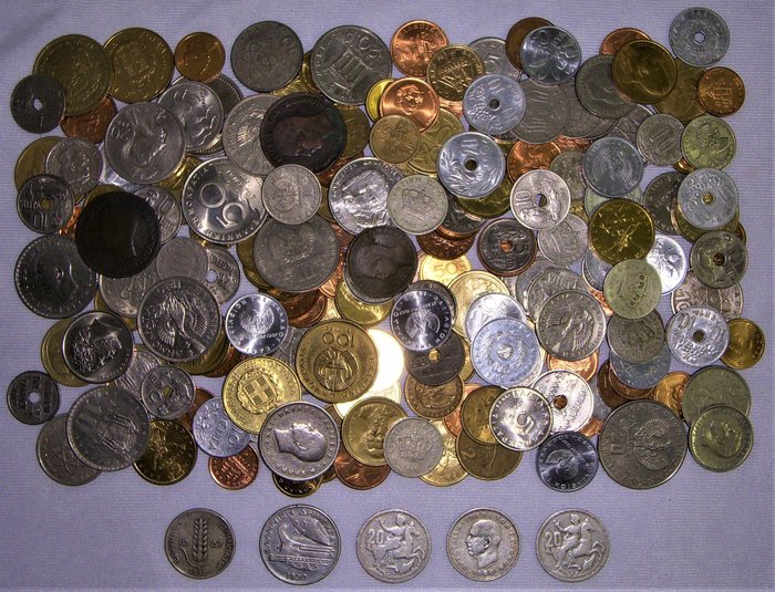 Greece. Lot various coins 1869/2000 (187 pieces) incl. 5x silver