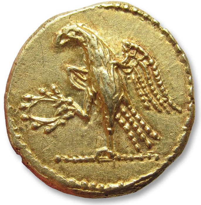 Scythian Dynasts. Koson (c. 50-25 BC). Gold Stater - Koson in alliance with Brutus -,  high quality coin, variety without BR monogram on obverse