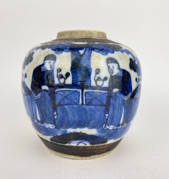 Nanking ginger jar with male figures - Porcelain - China - Late 19th century