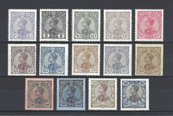 Portugal 1910 - D. Manuel II complete set - Mundifil 156/69