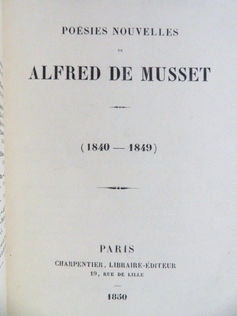 Alfred de Musset - Poésies Nouvelles (1840-1849) - 1850
