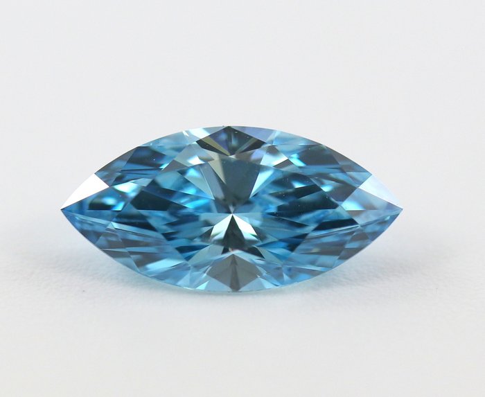 1 pcs Diamante - 1.21 ct - Marquise - Colore trattato - blu vivace fantasia - VVS1