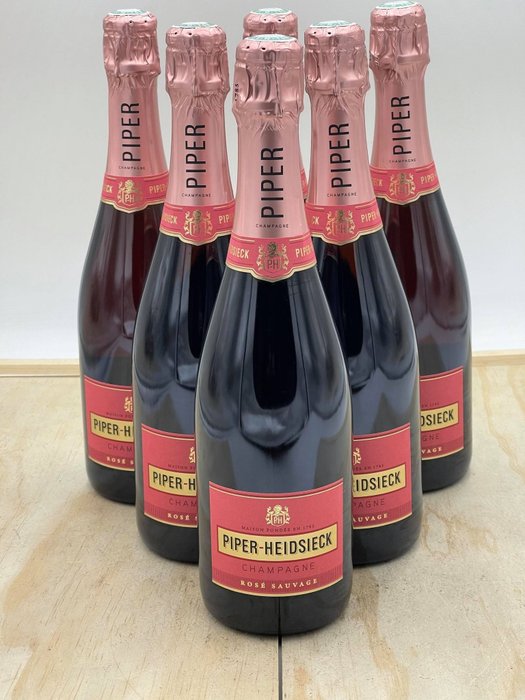 Piper Heidsieck, Brut "Sauvage" - 香槟地 Rosé - 6 Bottles (0.75L)