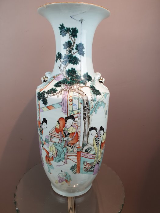 Vase (1) - Porcelain - Famille rose Qianjiang Cai - China - 19th century