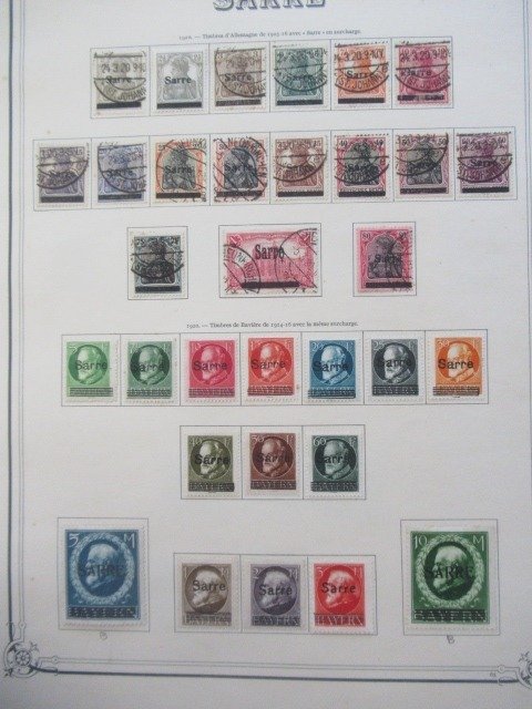 Sarre 1920/1959 - collection complète de timbres Signé Brun