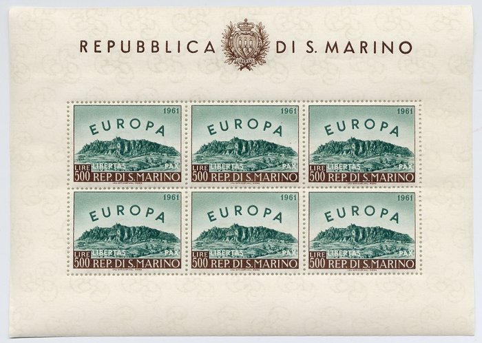 San Marino 1961/1977 - Lot of 9 souvenir sheets - Sassone S 19-20-21-23-24-25-26-27-174