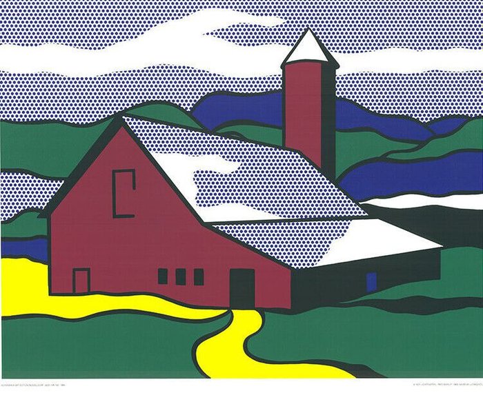 Roy Lichtenstein (after) - Red Barn II - Serigraphie (105x130cm) - Jaren 1960