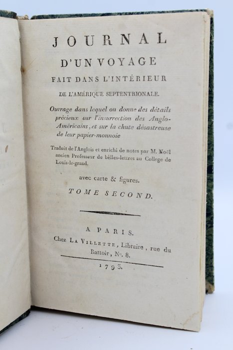 Thomas Anburey - Journal d'un voyage fait dans l'intérieur de l'Amérique septentrionale - 1795