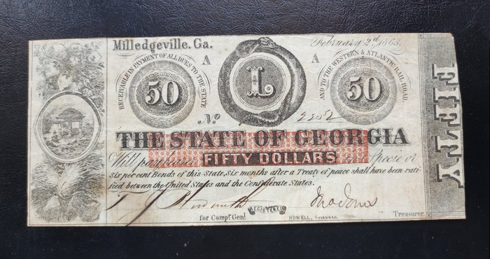 Stati Uniti d’America - 50 Dollars 1863 - State of Georgia