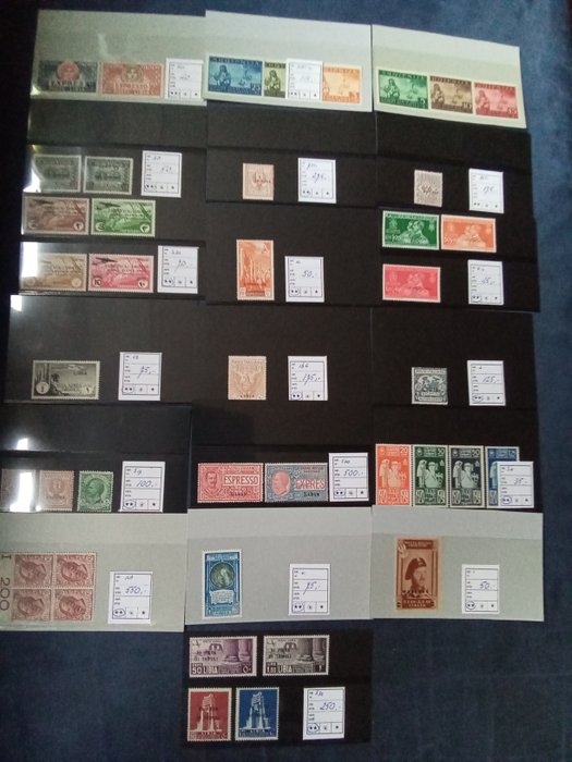 Italy - Italian colonies and Territories on nineteen cards, all luxury MNH