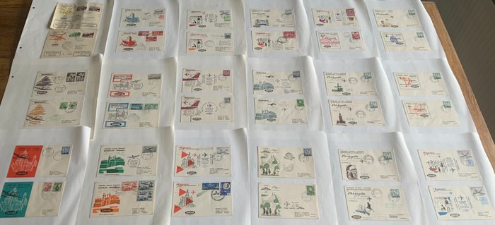 World 1953/1978 - Almost complete SABENA collection - Flight covers (110 pieces)
