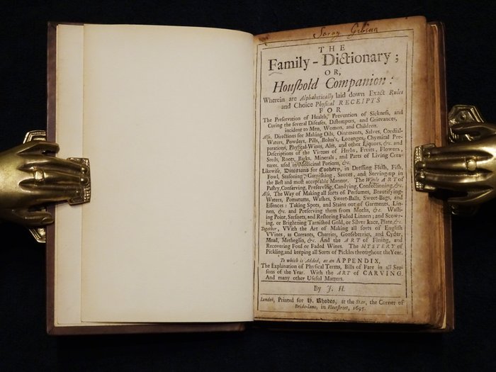 William Salmon, J. H. - The Family-Dictionary; or, Houshold Companion: Wherein are Alphabetically laid down Exact Rules - 1695