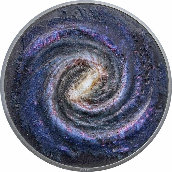 Palau. 20 Dollars 2021 Space the Final Frontier – The Milky Way – 3 oz