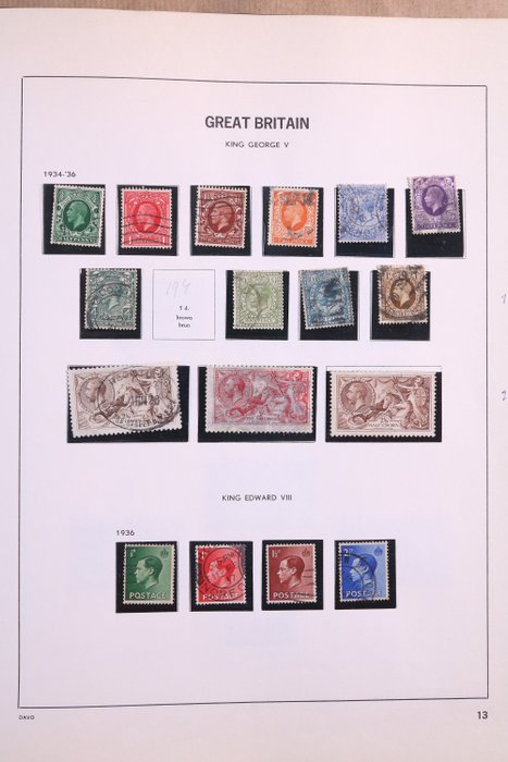 United Kingdom + Alderney 1881/1998 - Collection in three DAVO pre-printed albums