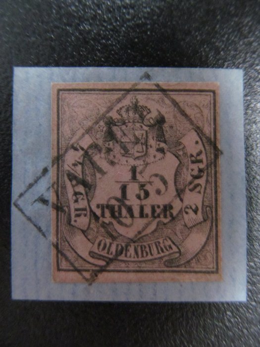 Oldenburg - AD-Oldenburg: No. 3II, 1852, Varel Stempel auf Briefstück, BPP inspected