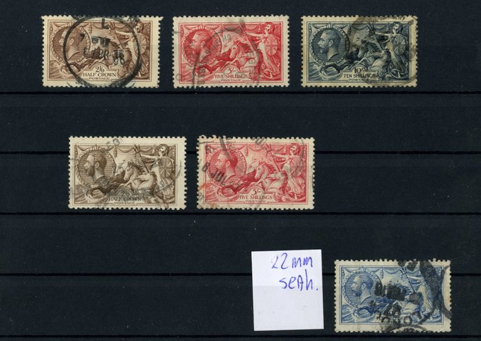 Great Britain 1913/1934 - Selection of Seahorses King George V - Stanley Gibbons 400/452
