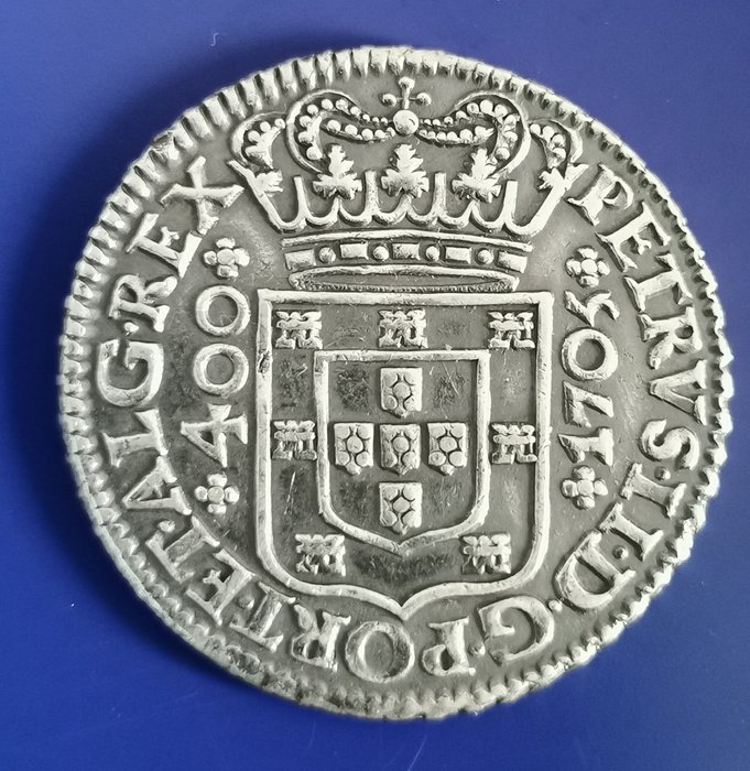 Portugal. D. Pedro II (1683-1706). Cruzado Novo (480 Reis) 1705 - Lisboa - Escassa