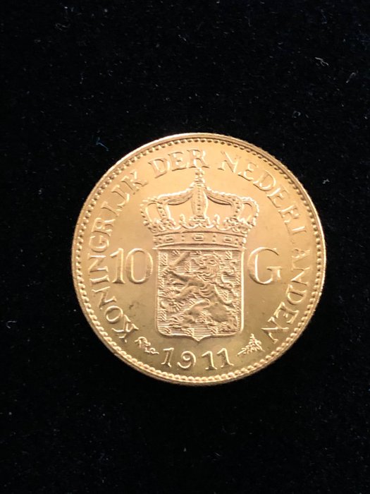 Netherlands. Wilhelmina (1890-1948). 10 Gulden 1911