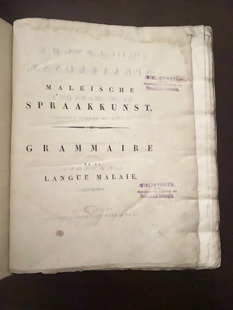 W. Marsden & G. P. J. Elout - Grammaire de la langue Malaie / Maleische Spraakkunst - 1824
