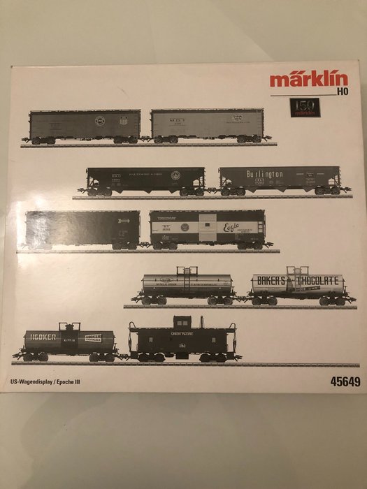 Märklin H0 - 45649 - Freight wagon set - 10 freight carriages - Burlington Northern, Union Pacific Railroad, Baltimore & Ohio