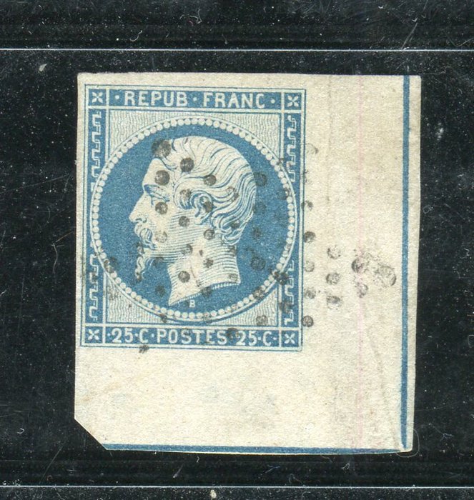 Frankreich 1852/1854 - Extremely rare no. 10 Presidency sheet corner with framing filigree - Signed Brun - Diena - Bolaffi