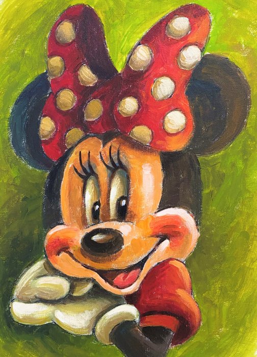 Minnie Mouse Portrait - Acrylic Painting - Joan Vizcarra - Original Artwork - Canvas