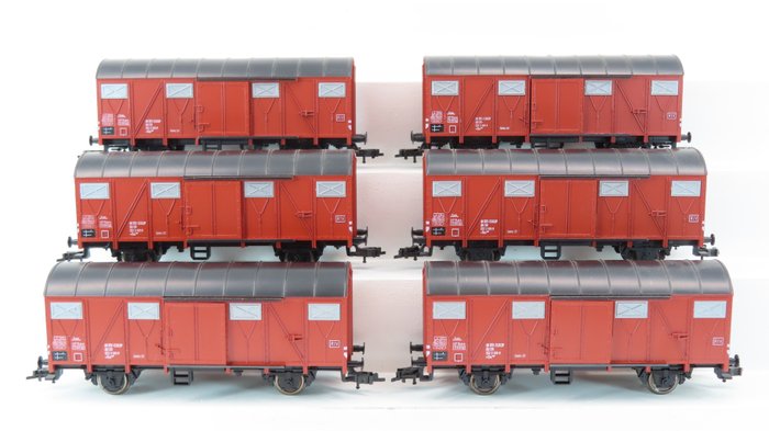 Fleischmann H0 - 5330 - Freight carriage - 6 Type Grs . boxcars - DB