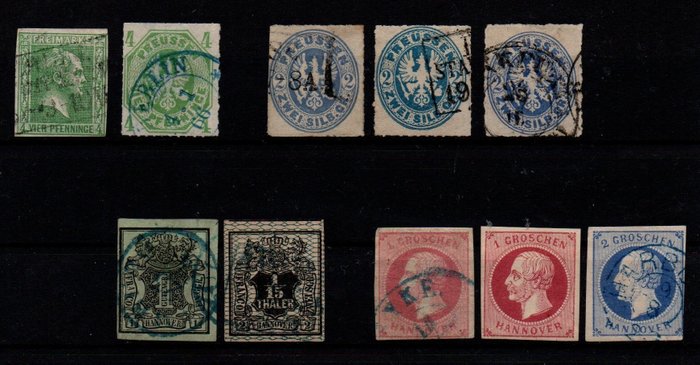 Old Germany 1851/1868 - Collection, partly with old signatures.