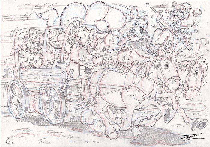 Disney DuckTales - Original drawing - Scrooge and the Glittering Goldie's Revenge - Size: 29,8 x 21 cm.