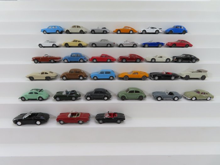 Busch, Herpa, Wiking 1:87 - Voitures modèles - 33 voitures particulières dont VW, Porsche et MB