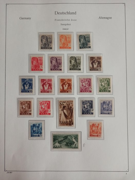 Saarland 1946/1959 - MNH collection on KABE pages