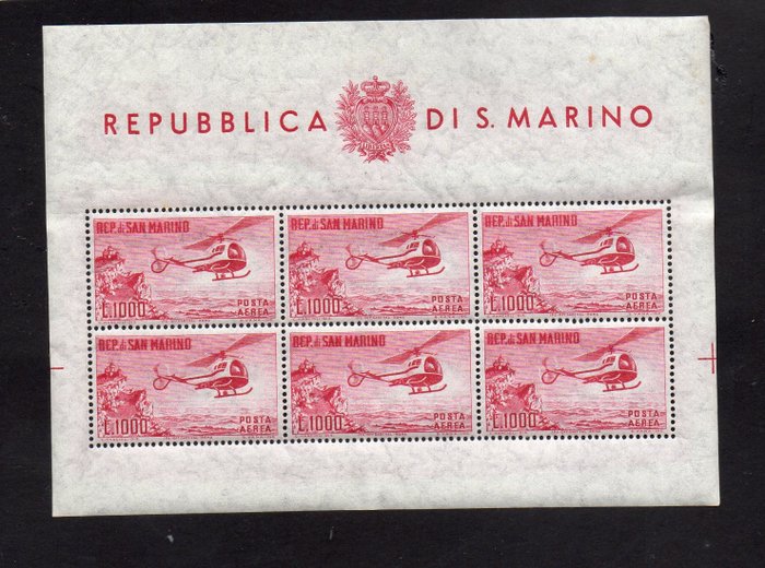 San Marino 1961 - Helicopter souvenir sheet