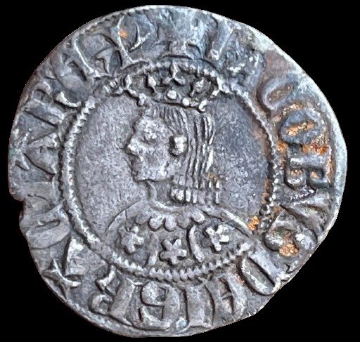 Katalonien, Spanien. Jaume II (1291-1327). Croat. Vestido con tres flores de 6 pétalos