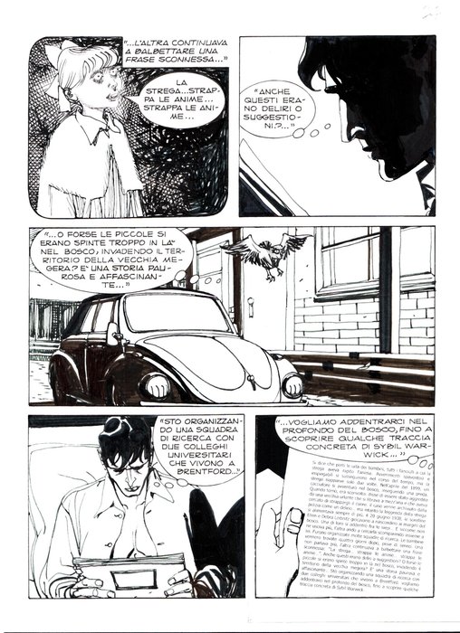 Dylan Dog n. 194 - N.Mari - Tavola Originale "La strega di Brentford" - Page volante - Exemplaire unique - (2002)