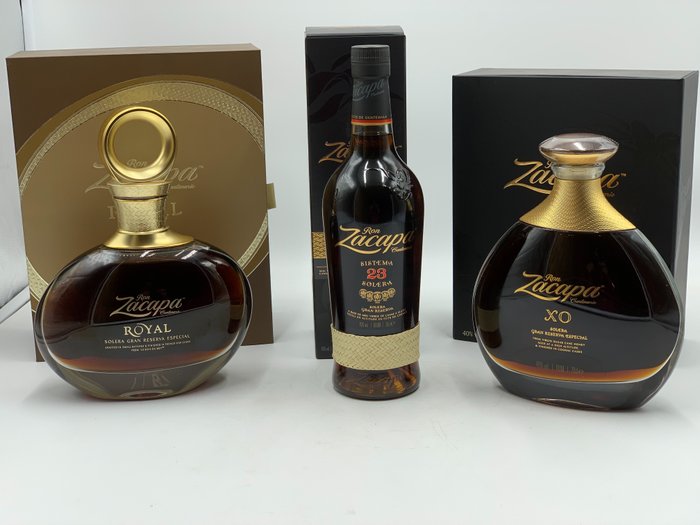 Zacapa - "Royal", "XO", "23 Solera" - 70cl - 3 bottiglie